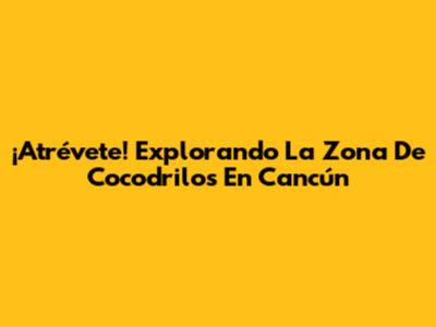 ¡Atrévete! Explorando La Zona De Cocodrilos En Cancún