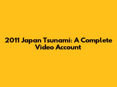 2011 Japan Tsunami: A Complete Video Account
