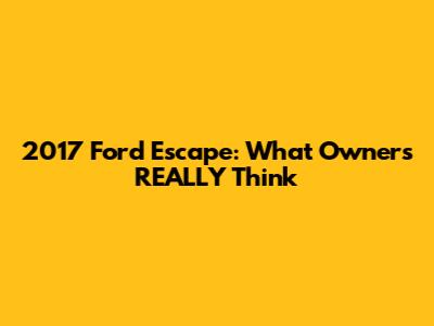 2017 Ford Escape: What Owners REALLY Think