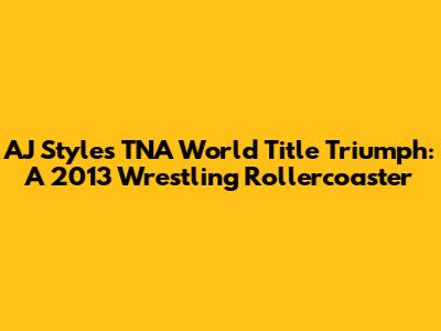 AJ Styles' TNA World Title Triumph: A 2013 Wrestling Rollercoaster