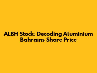 ALBH Stock: Decoding Aluminium Bahrain's Share Price