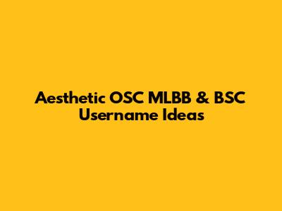 Aesthetic OSC MLBB & BSC Username Ideas