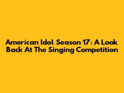American Idol Season 17: A Look Back At The Singing Competition