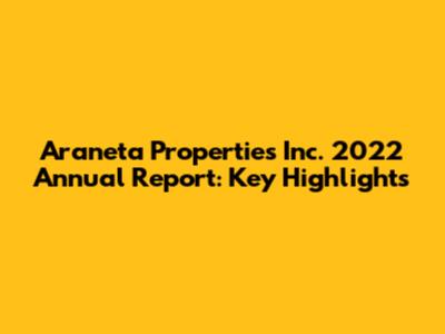 Araneta Properties Inc. 2022 Annual Report: Key Highlights