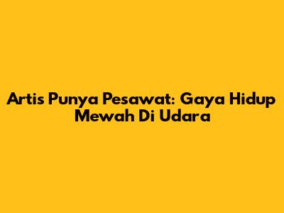 Artis Punya Pesawat: Gaya Hidup Mewah Di Udara