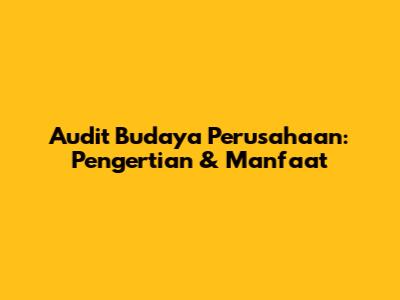Audit Budaya Perusahaan: Pengertian & Manfaat