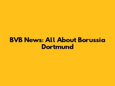 BVB News: All About Borussia Dortmund