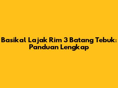Basikal Lajak Rim 3 Batang Tebuk: Panduan Lengkap