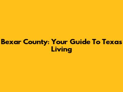 Bexar County: Your Guide To Texas Living