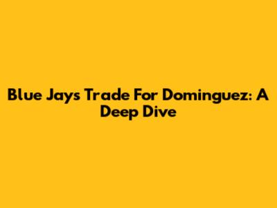 Blue Jays Trade For Dominguez: A Deep Dive