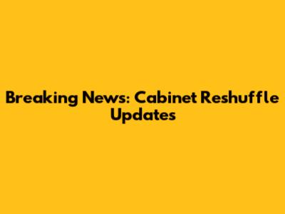 Breaking News: Cabinet Reshuffle Updates
