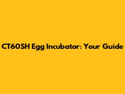 CT60SH Egg Incubator: Your Guide
