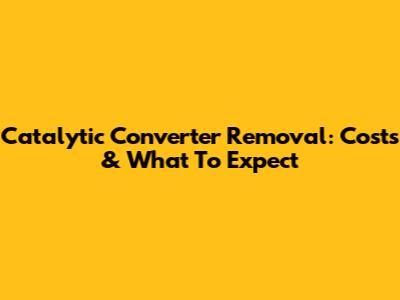 Catalytic Converter Removal: Costs & What To Expect