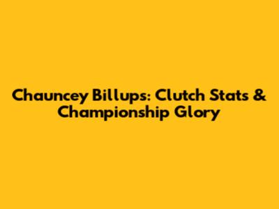 Chauncey Billups: Clutch Stats & Championship Glory