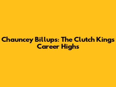 Chauncey Billups: The Clutch King's Career Highs
