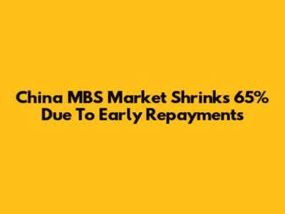 China MBS Market Shrinks 65% Due To Early Repayments