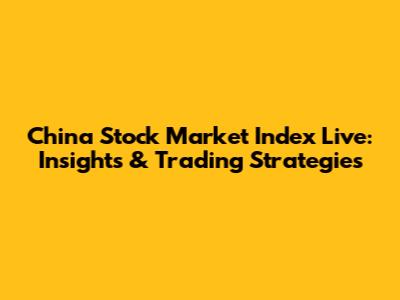 China Stock Market Index Live: Insights & Trading Strategies