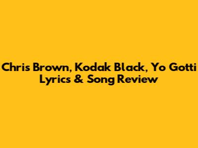 Chris Brown, Kodak Black, Yo Gotti Lyrics & Song Review