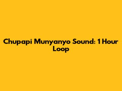 Chupapi Munyanyo Sound: 1 Hour Loop