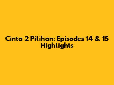 Cinta 2 Pilihan: Episodes 14 & 15 Highlights