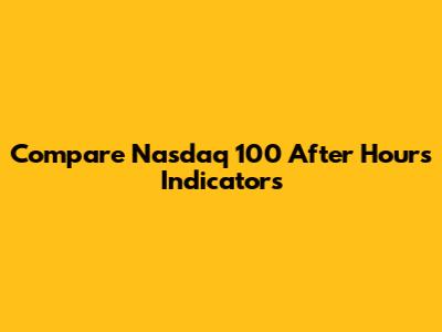 Compare Nasdaq 100 After Hours Indicators