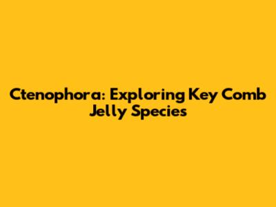 Ctenophora: Exploring Key Comb Jelly Species