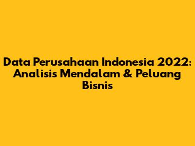 Data Perusahaan Indonesia 2022: Analisis Mendalam & Peluang Bisnis