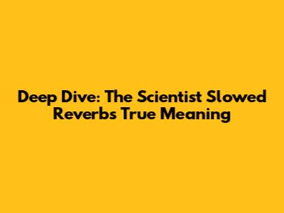 Deep Dive: The Scientist Slowed Reverb's True Meaning