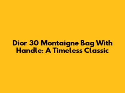 Dior 30 Montaigne Bag With Handle: A Timeless Classic