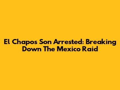 El Chapo's Son Arrested: Breaking Down The Mexico Raid