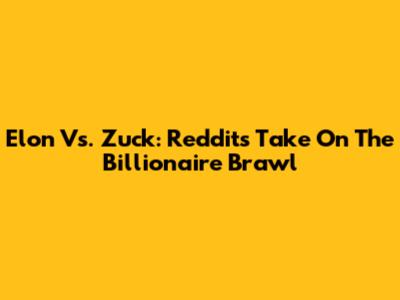 Elon Vs. Zuck: Reddit's Take On The Billionaire Brawl