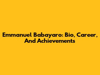 Emmanuel Babayaro: Bio, Career, And Achievements