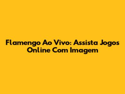 Flamengo Ao Vivo: Assista Jogos Online Com Imagem