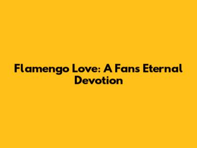 Flamengo Love: A Fan's Eternal Devotion