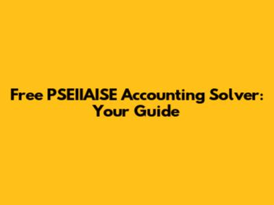 Free PSEIIAISE Accounting Solver: Your Guide