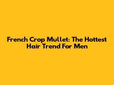 French Crop Mullet: The Hottest Hair Trend For Men