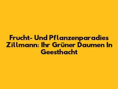 Frucht- Und Pflanzenparadies Zillmann: Ihr Grüner Daumen In Geesthacht