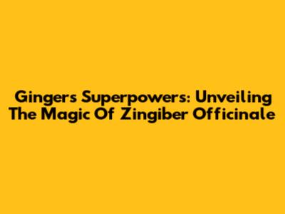 Ginger's Superpowers: Unveiling The Magic Of Zingiber Officinale