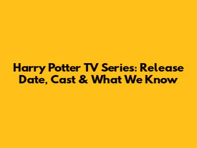 Harry Potter TV Series: Release Date, Cast & What We Know