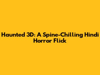 Haunted 3D: A Spine-Chilling Hindi Horror Flick