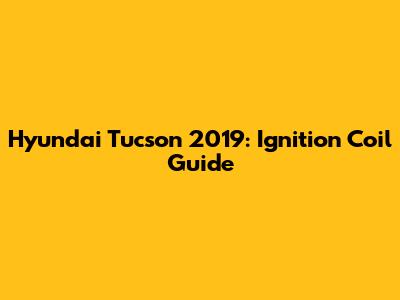 Hyundai Tucson 2019: Ignition Coil Guide