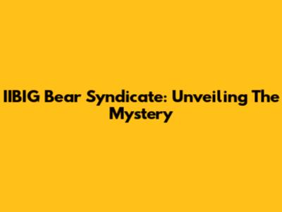 IIBIG Bear Syndicate: Unveiling The Mystery