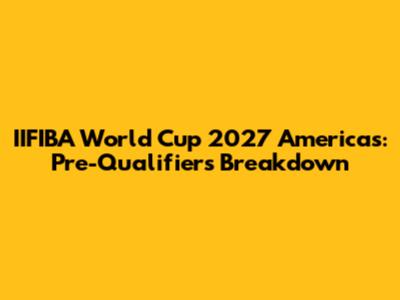 IIFIBA World Cup 2027 Americas: Pre-Qualifiers Breakdown