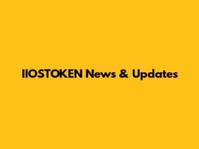 IIOSTOKEN News & Updates