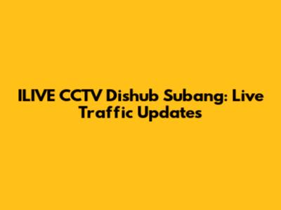 ILIVE CCTV Dishub Subang: Live Traffic Updates