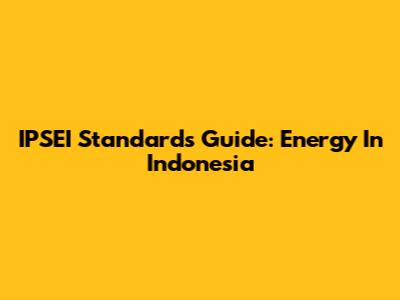IPSEI Standards Guide: Energy In Indonesia