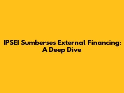 IPSEI Sumberse's External Financing: A Deep Dive