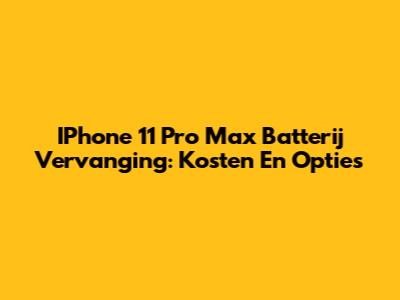 IPhone 11 Pro Max Batterij Vervanging: Kosten En Opties