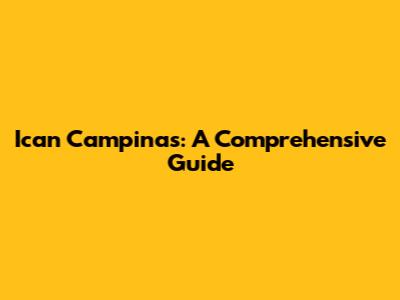 Ican Campinas: A Comprehensive Guide
