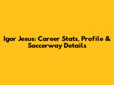Igor Jesus: Career Stats, Profile & Soccerway Details